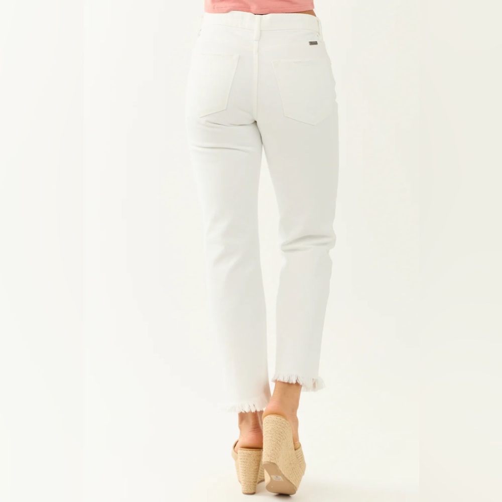 KanCan White Button Fly Fringe Women's Straight Leg Jeans Size 27 - Picture 12 of 15